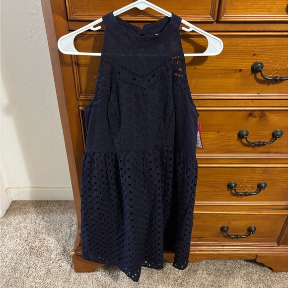Xhilaration Navy Blue Eyelet Dress - Picture 1 of 5